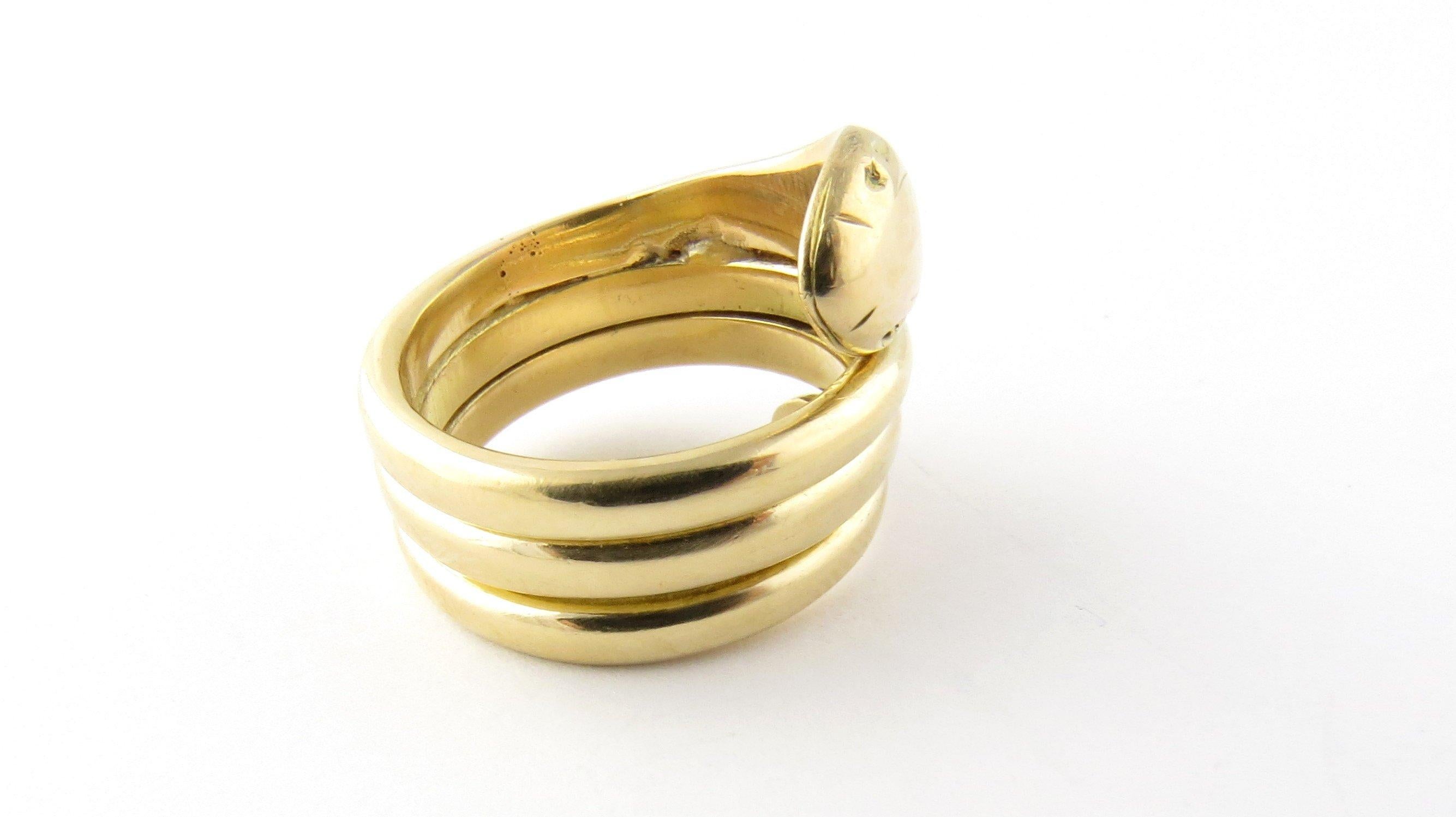 14 Karat Yellow Gold Snake Ring 1
