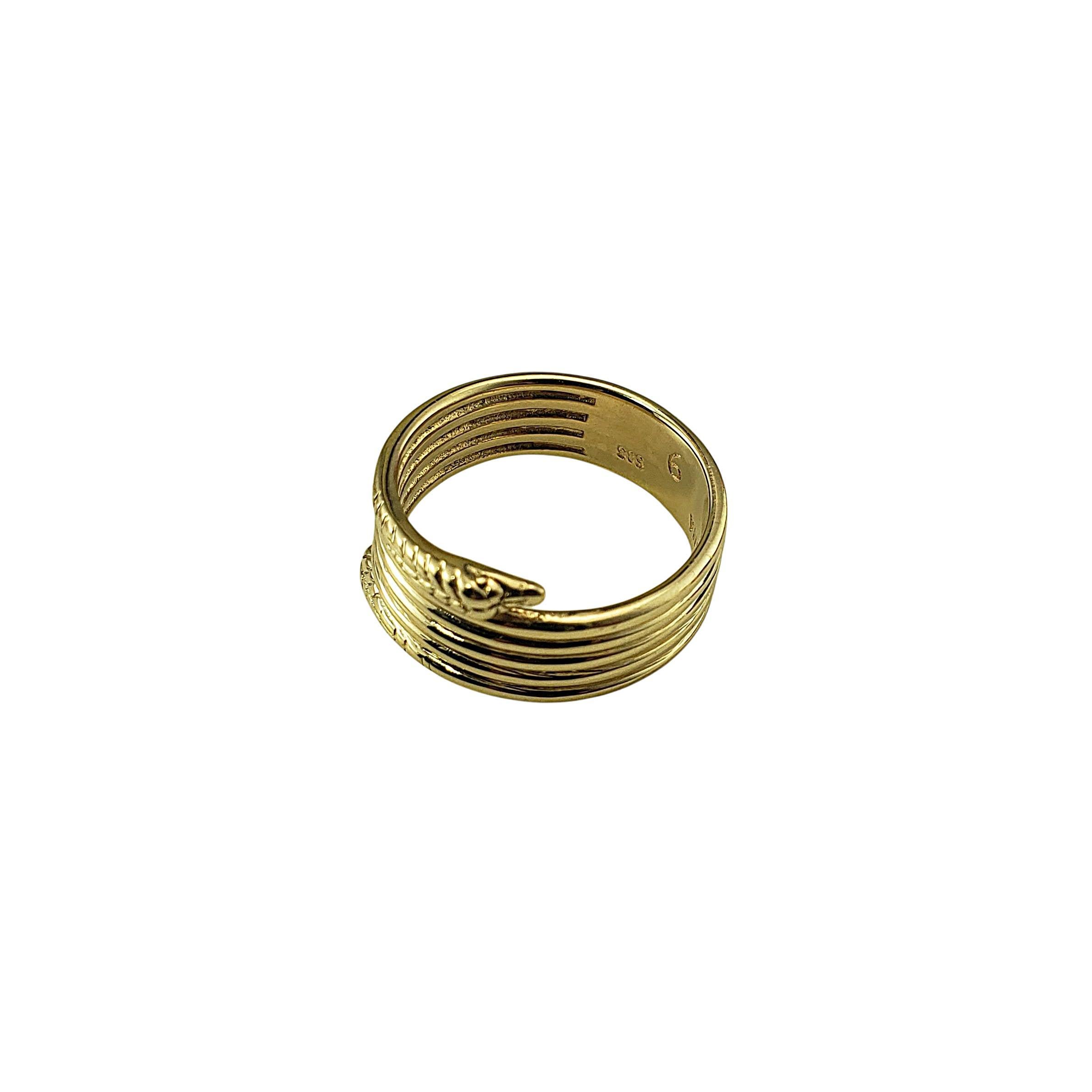 Anello serpente in oro giallo 14 carati misura 8,5-8,75 #22305 In condizioni buone in vendita a Washington Depot, CT