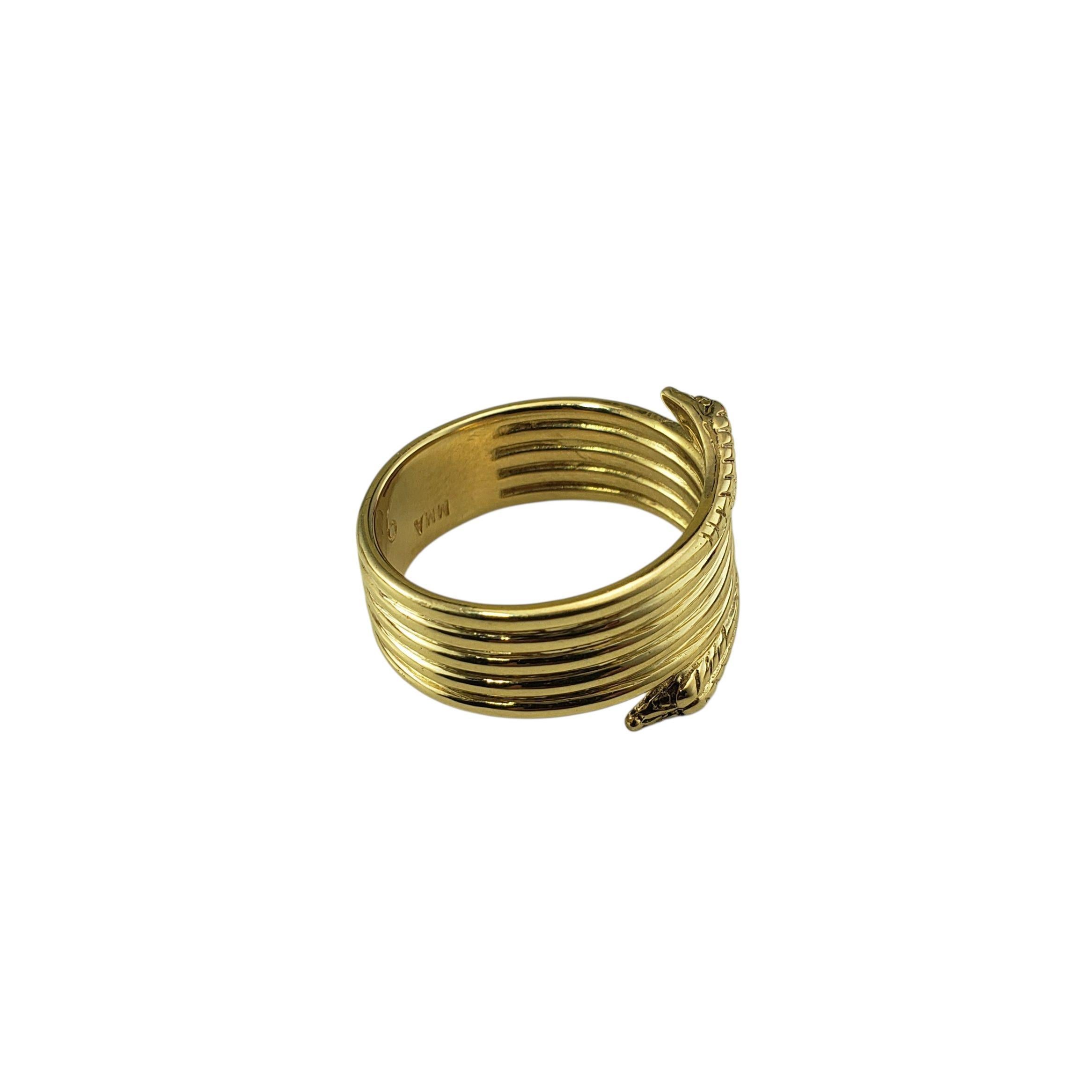 Donna Anello serpente in oro giallo 14 carati misura 8,5-8,75 #22305 in vendita
