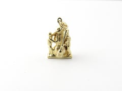 14 Karat Yellow Gold Snowman Charm