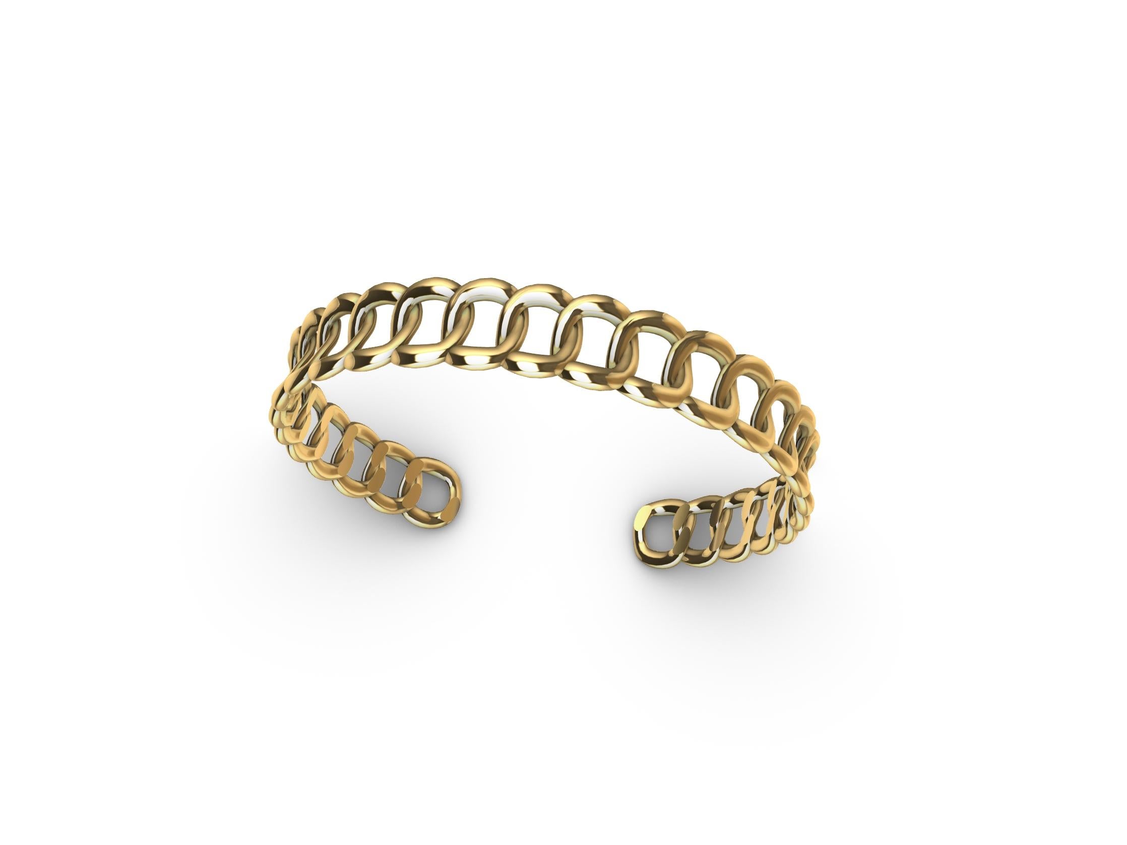 14 Karat Yellow Gold Soft Curb Chain Cuff Bracelet, Tiffany designer, Thomas Kurilla  9.5mm wide. Classic Cuban Curb chain . Matte or Polished. Can be made in 18k ,10k, ,5kor platinum. Men's are available, custom made and priced according to their