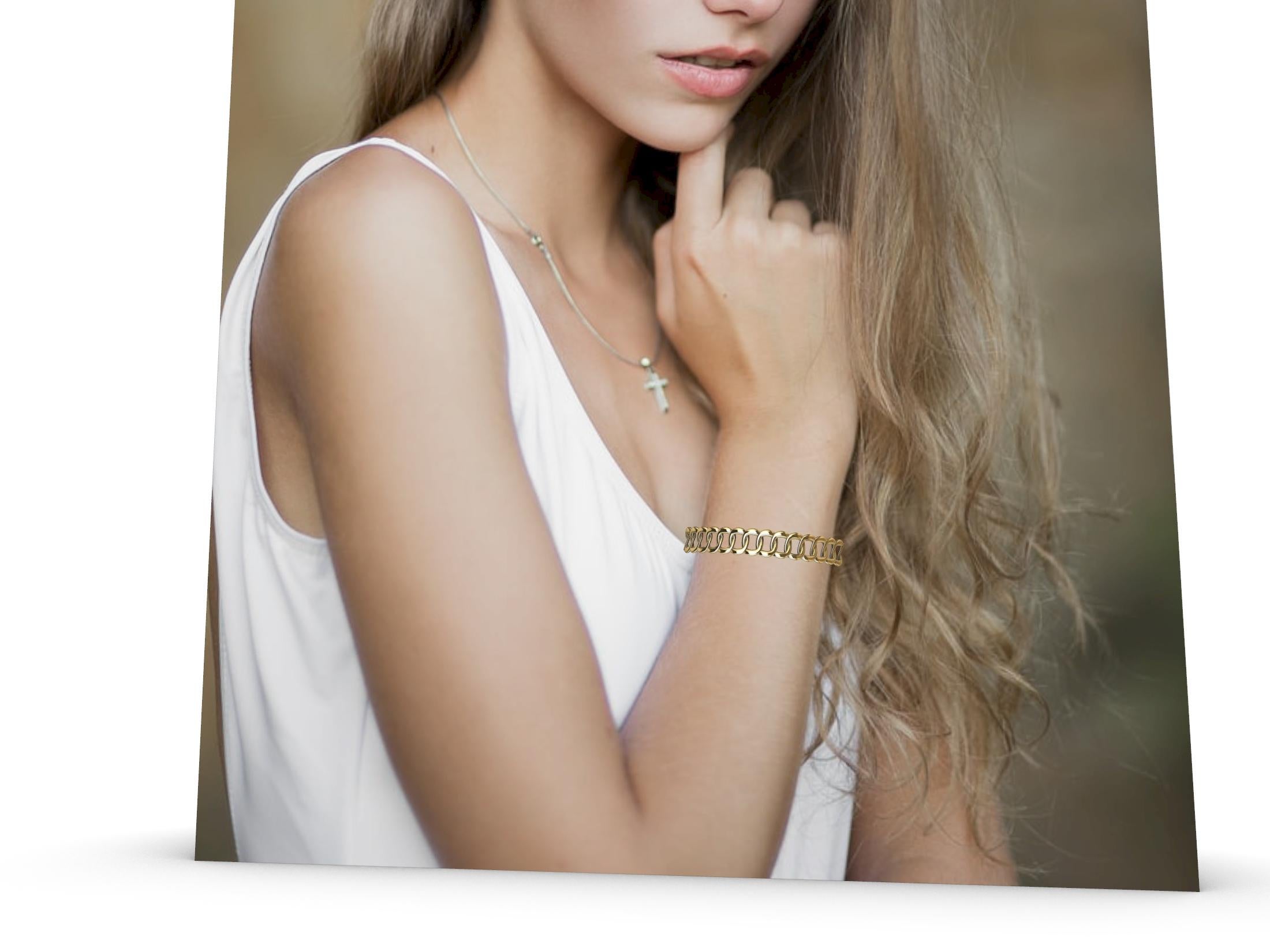 Bracciale a catena morbida in oro giallo 14 carati 3