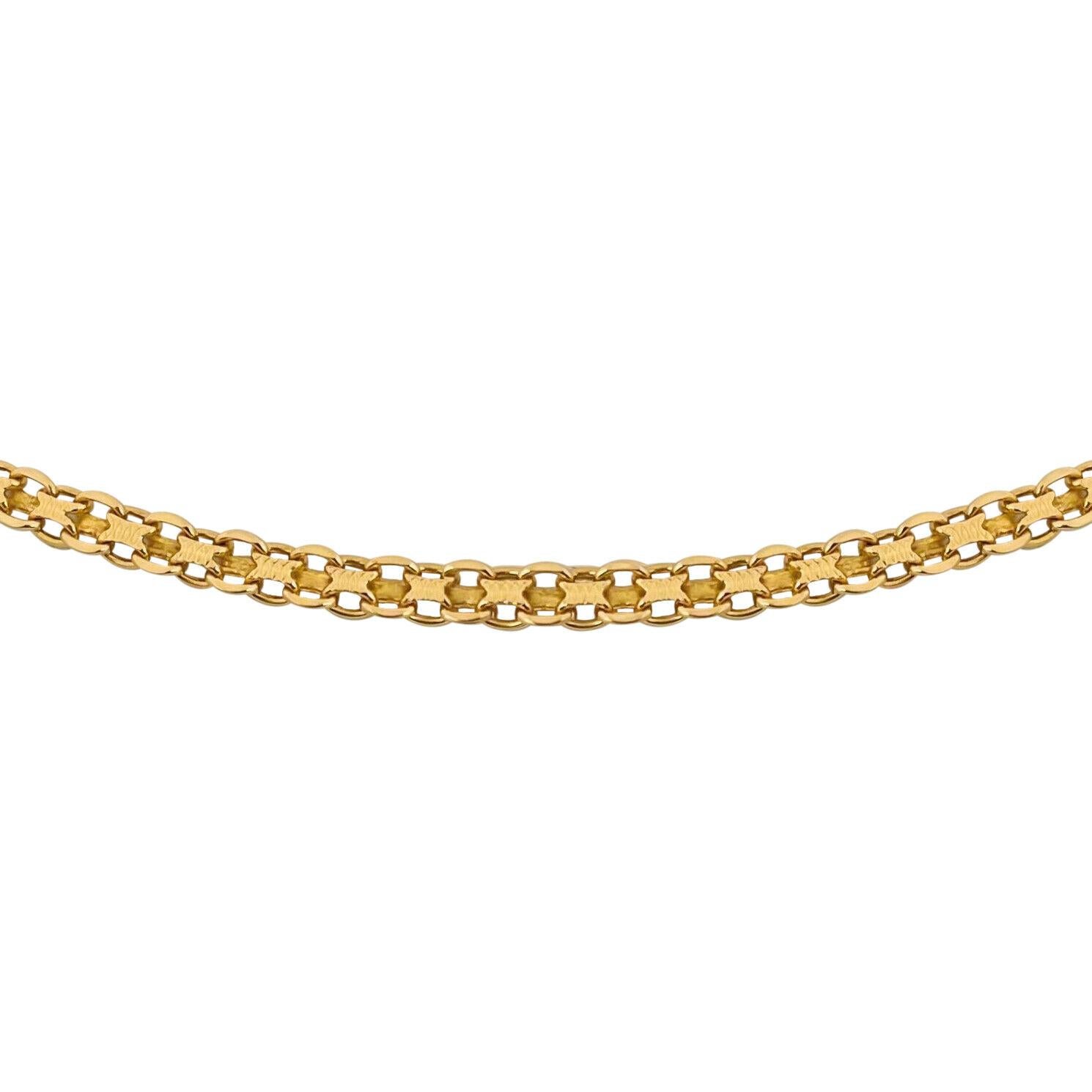Gliederkette aus 14 Karat Gelbgold mit massivem Bismark-Muster, Italien im Zustand „Gut“ in Guilford, CT