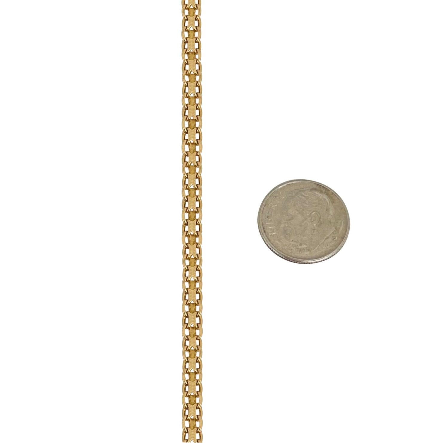 Gliederkette aus 14 Karat Gelbgold mit massivem Bismark-Muster, Italien 1