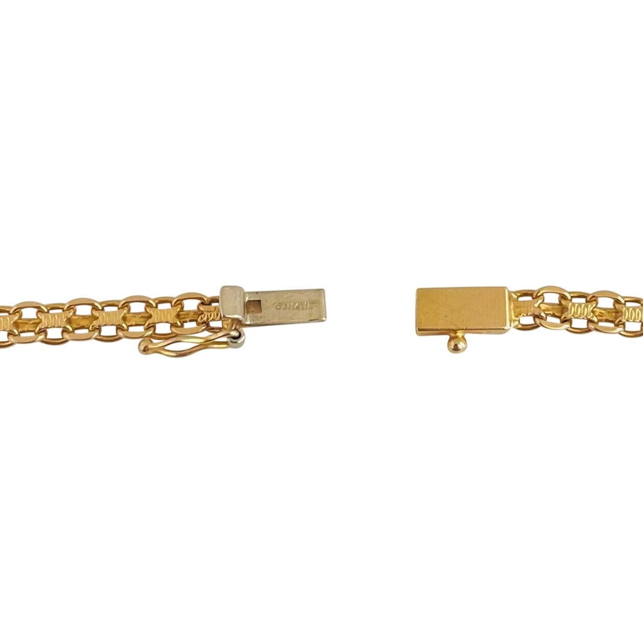 Gliederkette aus 14 Karat Gelbgold mit massivem Bismark-Muster, Italien 2