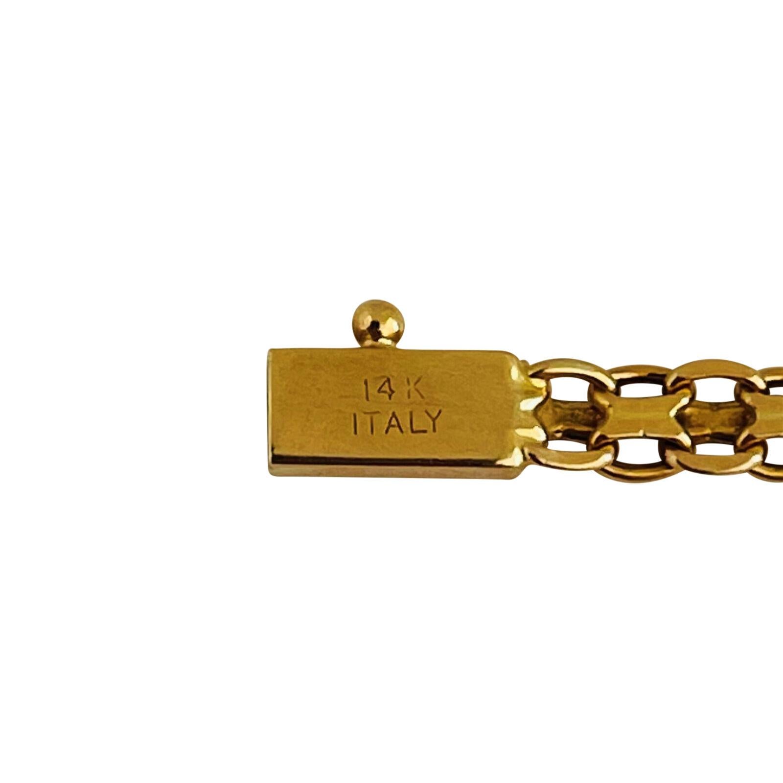 Gliederkette aus 14 Karat Gelbgold mit massivem Bismark-Muster, Italien 5