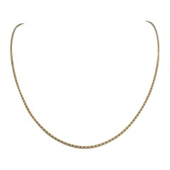 14 Karat Gelbgold Massivschachtel-Gliederkette Halskette, Italien