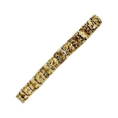 14 Karat Yellow Gold Solid Chunky Nugget Style Link Bracelet