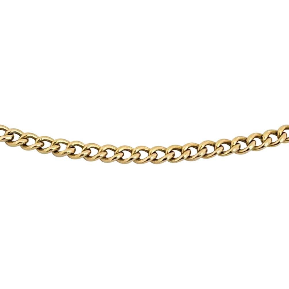 14 Karat Yellow Gold Solid Curb Link Chain Necklace In Good Condition In Guilford, CT