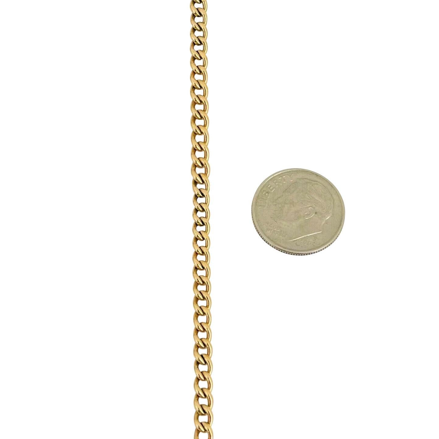 Women's or Men's 14 Karat Yellow Gold Solid Curb Link Chain Necklace