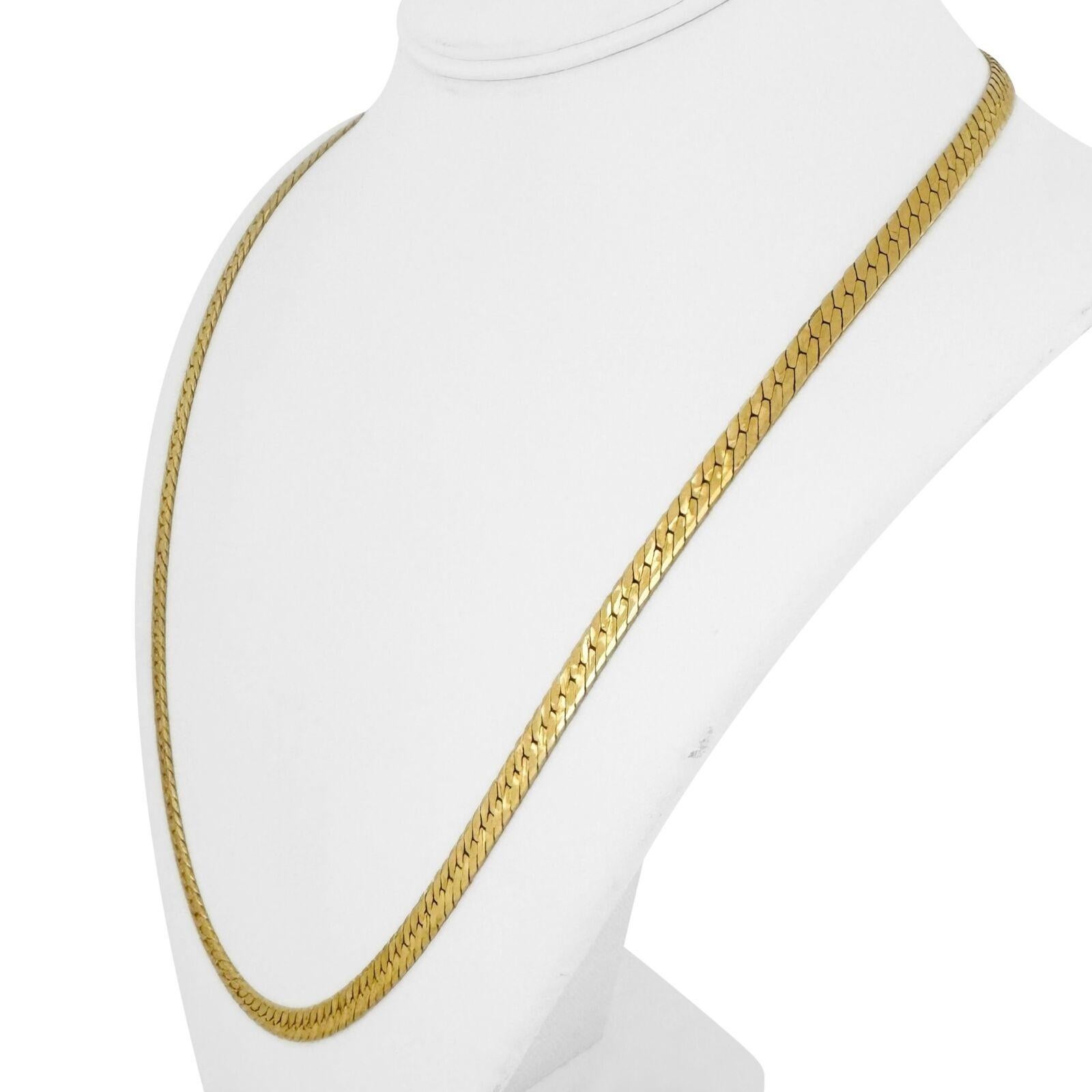 14k Gelbgold 29g massiv Diamantschliff 5,5mm Fischgrätenkette Italien 24