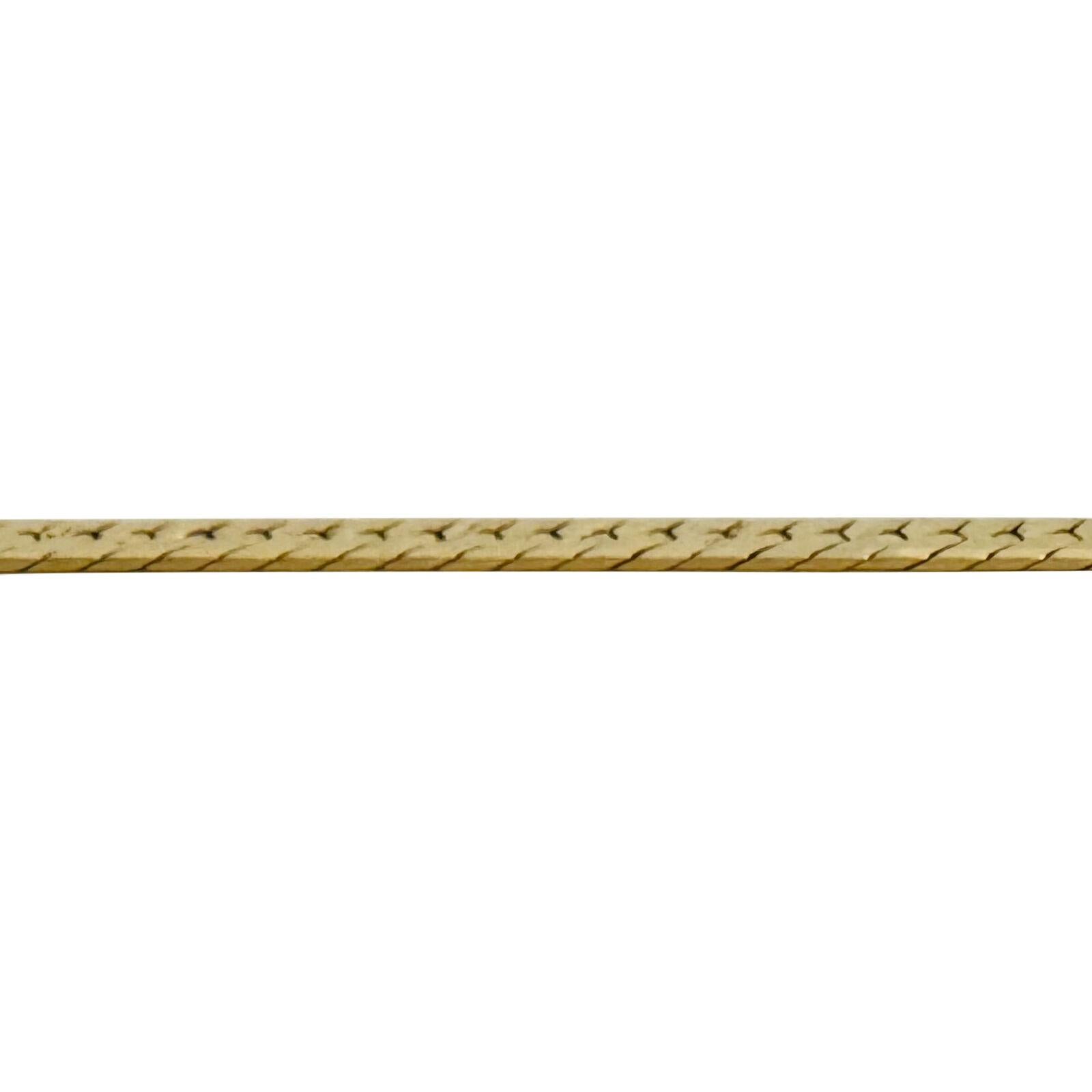 14 Karat Gelbgold Gliederhalskette mit Fischgrätenmuster und massivem Diamantschliff Italien für Damen oder Herren