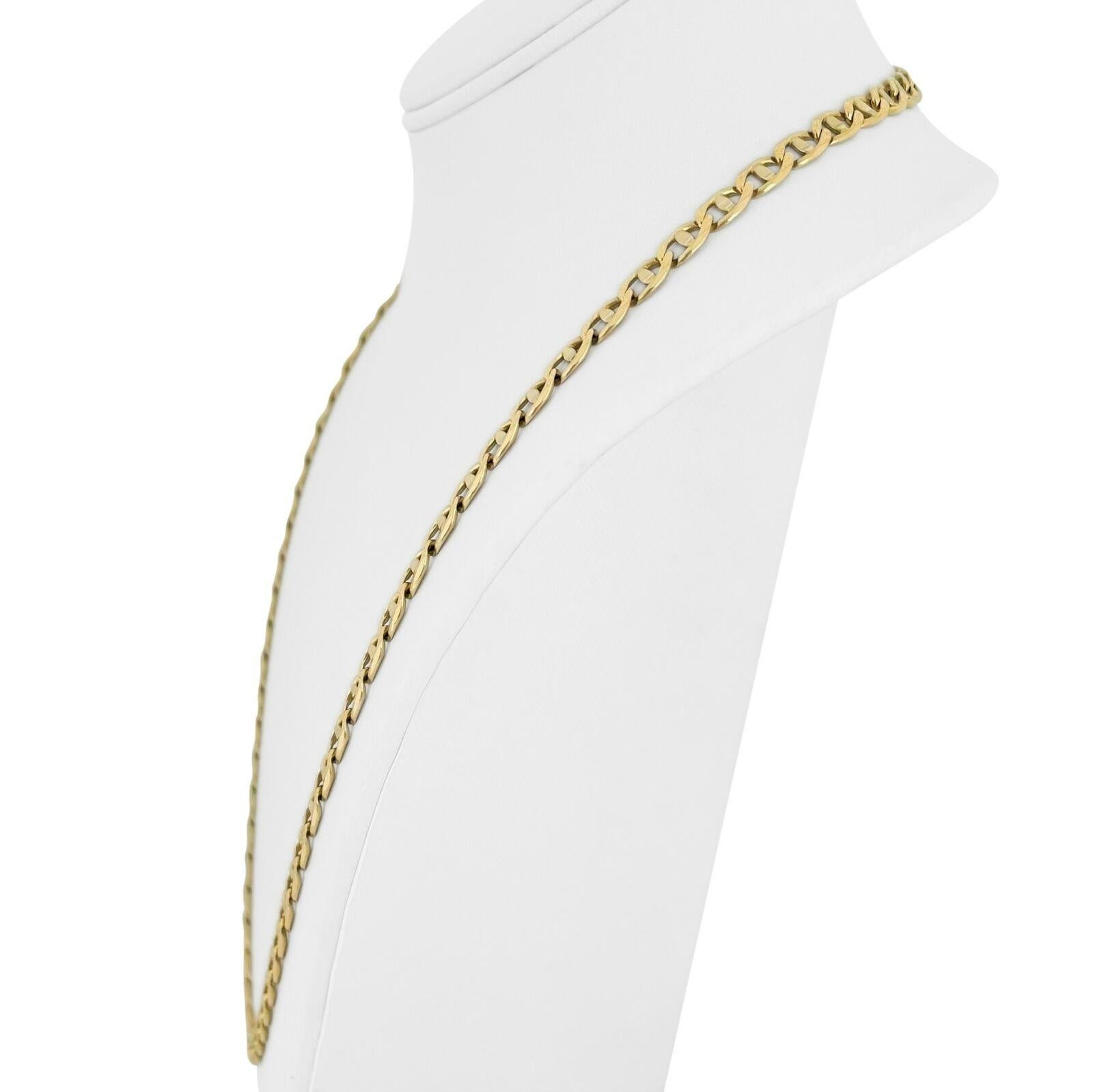 14k Yellow Gold 35g Solid Diamond Cut 7mm Mariner Gucci Link Chain Necklace 25