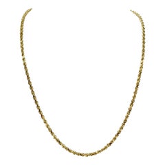 collier en or jaune 14 carats:: chaîne à cordon en diamant massif