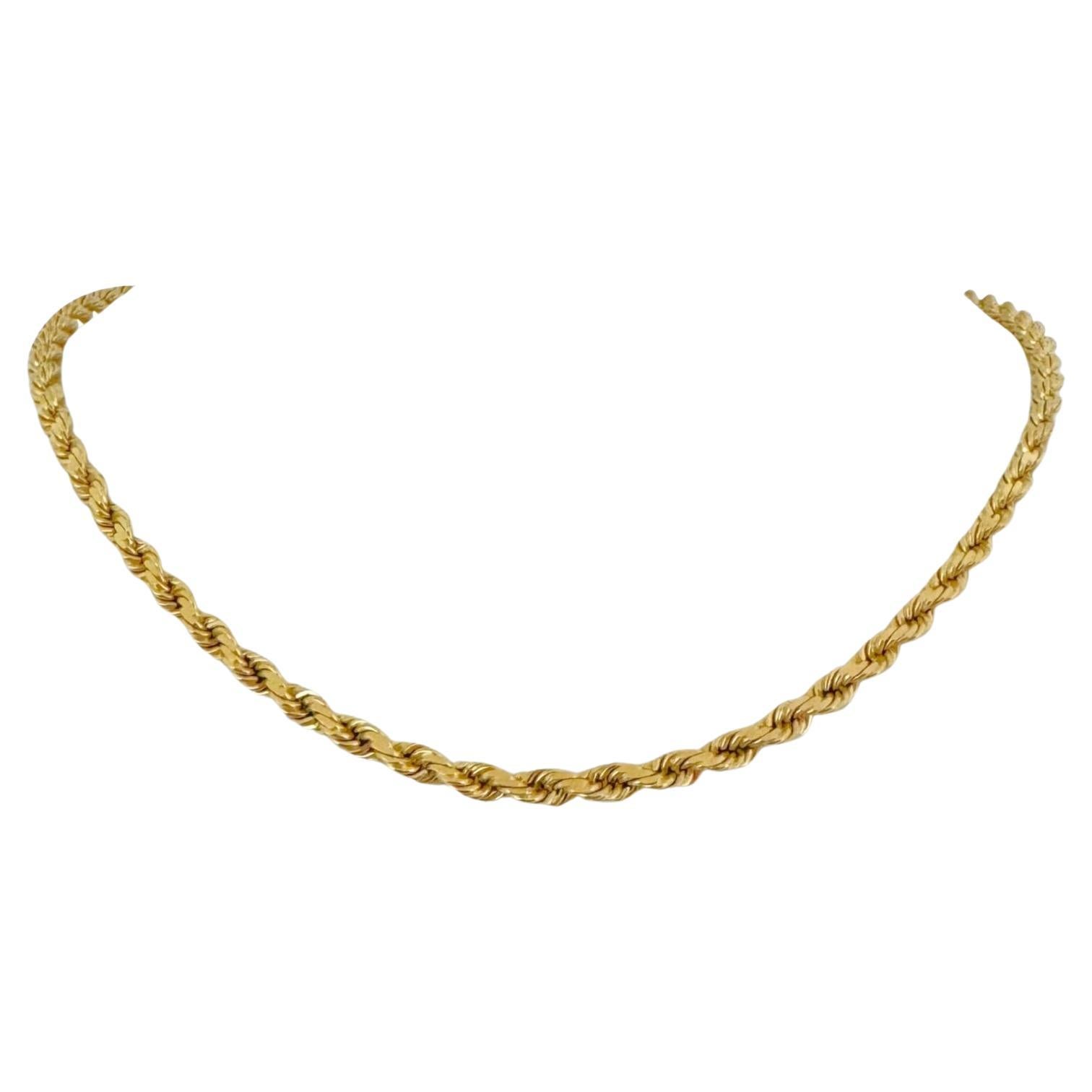14k Yellow Gold Solid Diamond Cut Rope Chain (1.60 mm)
