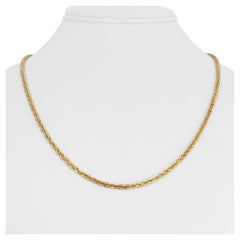 Quadratische Seil-Halskette aus 14 Karat Gelbgold mit massivem Diamantschliff