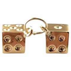 Vintage 14 Karat Yellow Gold Solid Dice Charm #21504