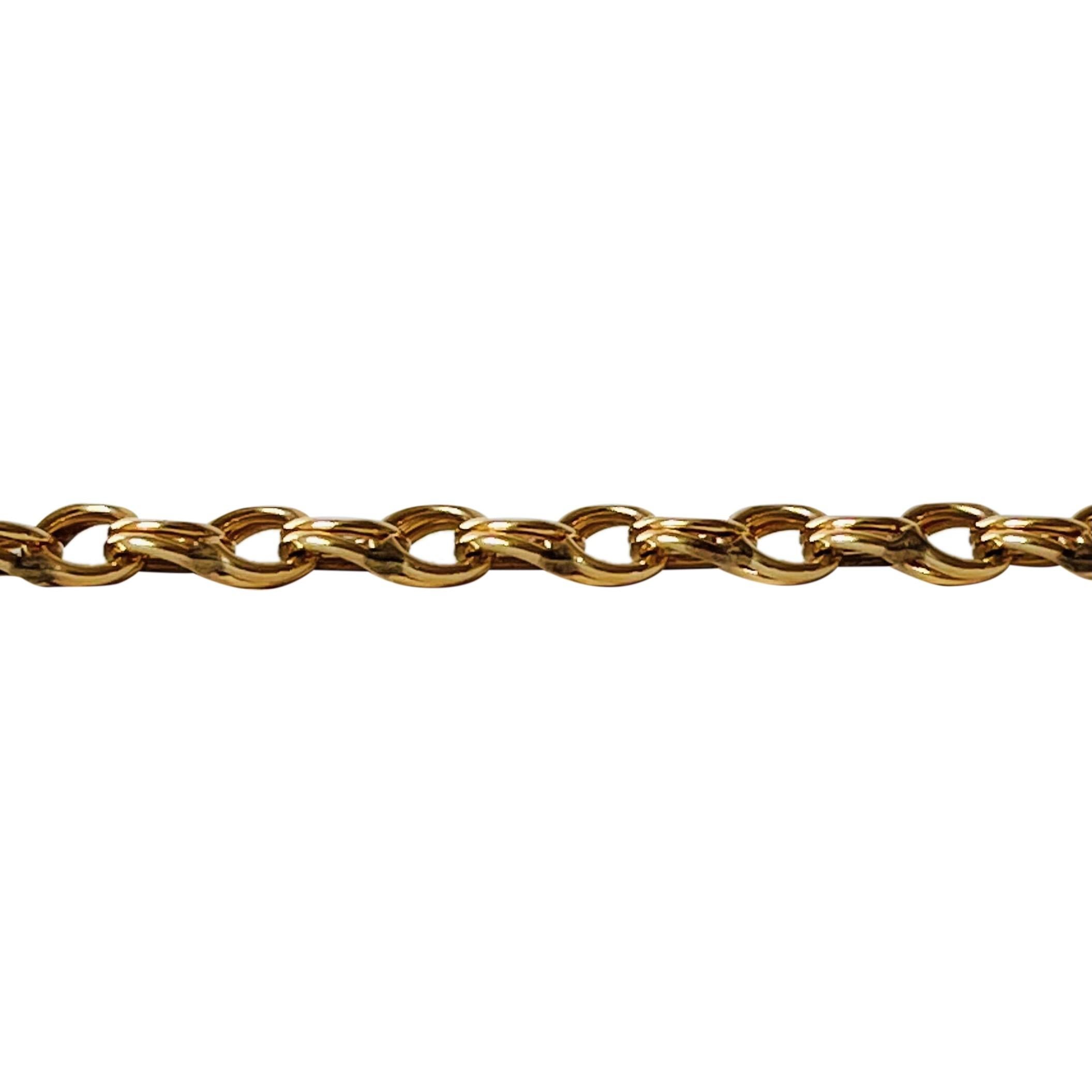 Women's 14 Karat Yellow Gold Solid Double Circle Link Charm Bracelet