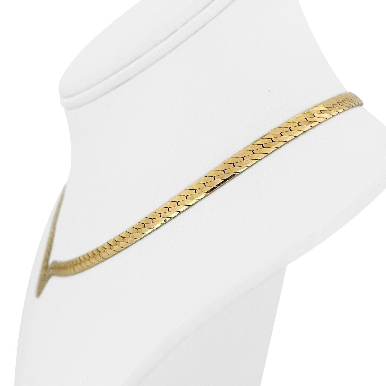 14k Gelbgold 19g solide 4,5 mm Drop V Fischgrätengliederkette Halskette Italien 16