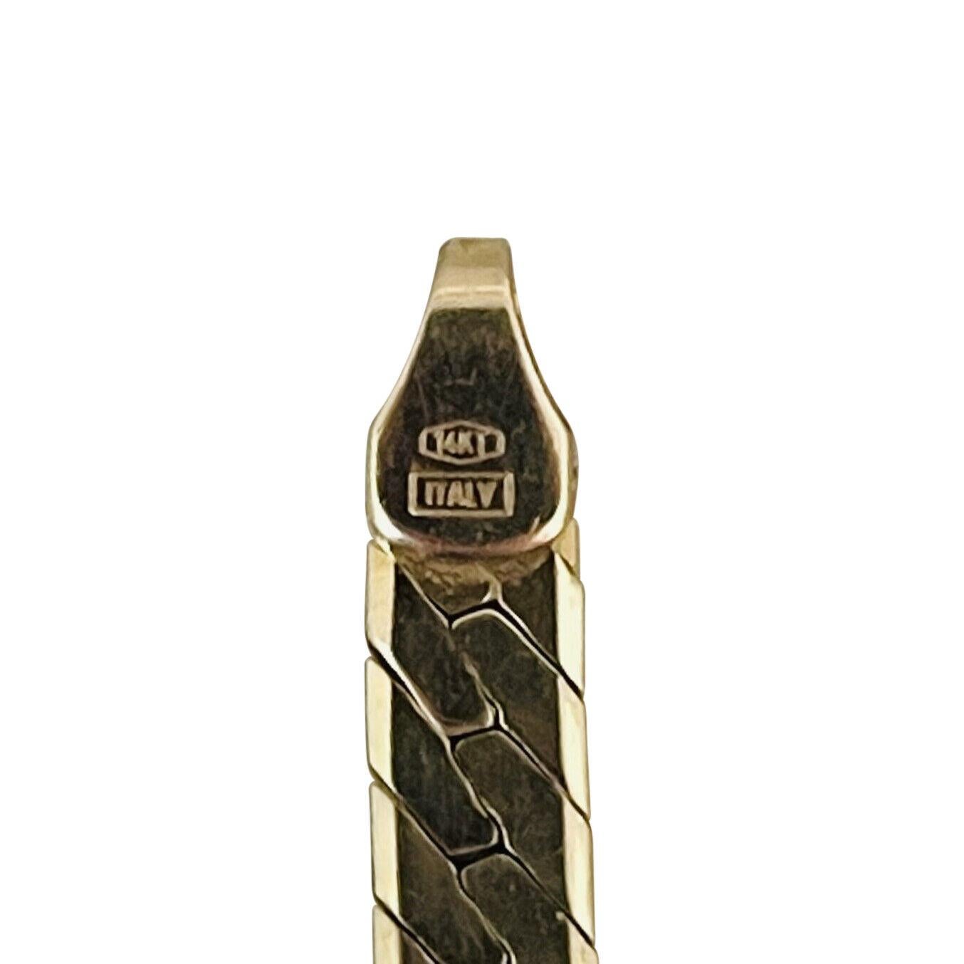 14 Karat Gelbgold Massivtropfen V Fischgrät Gliederkette Halskette Italien 2