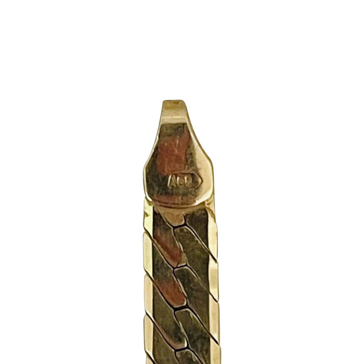 14 Karat Gelbgold Massivtropfen V Fischgrät Gliederkette Halskette Italien 3