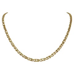 14 Karat Yellow Gold Solid Fancy Curb Link Chain Necklace 