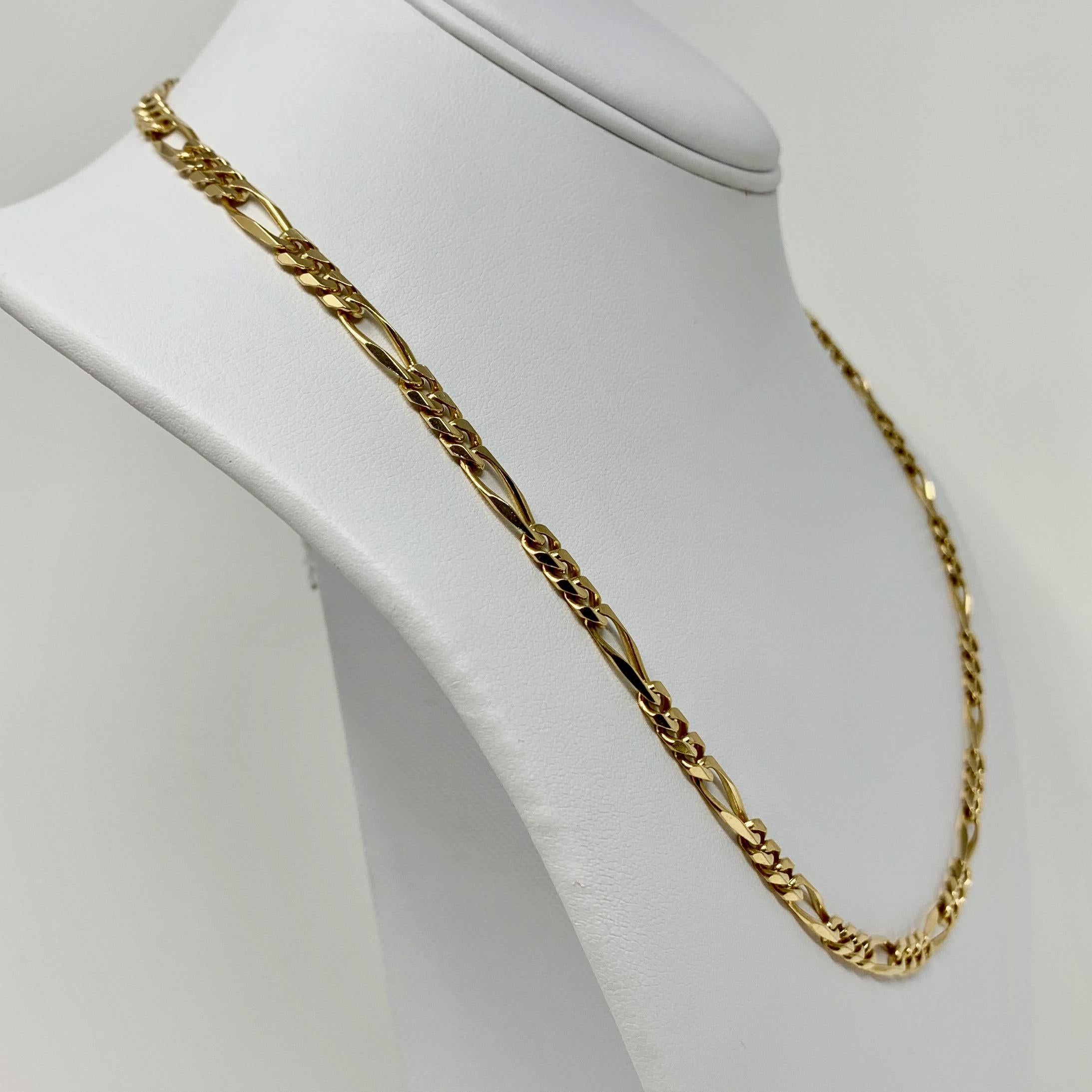 14k Yellow Gold 24.9g Solid Heavy 5mm Figaro Link Chain Necklace 20