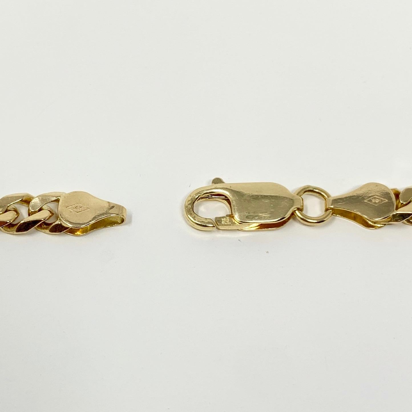 14 Karat Yellow Gold Solid Figaro Link Chain Necklace 2