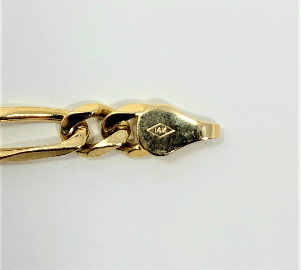 14 Karat Yellow Gold Solid Figaro Link Chain Necklace 3