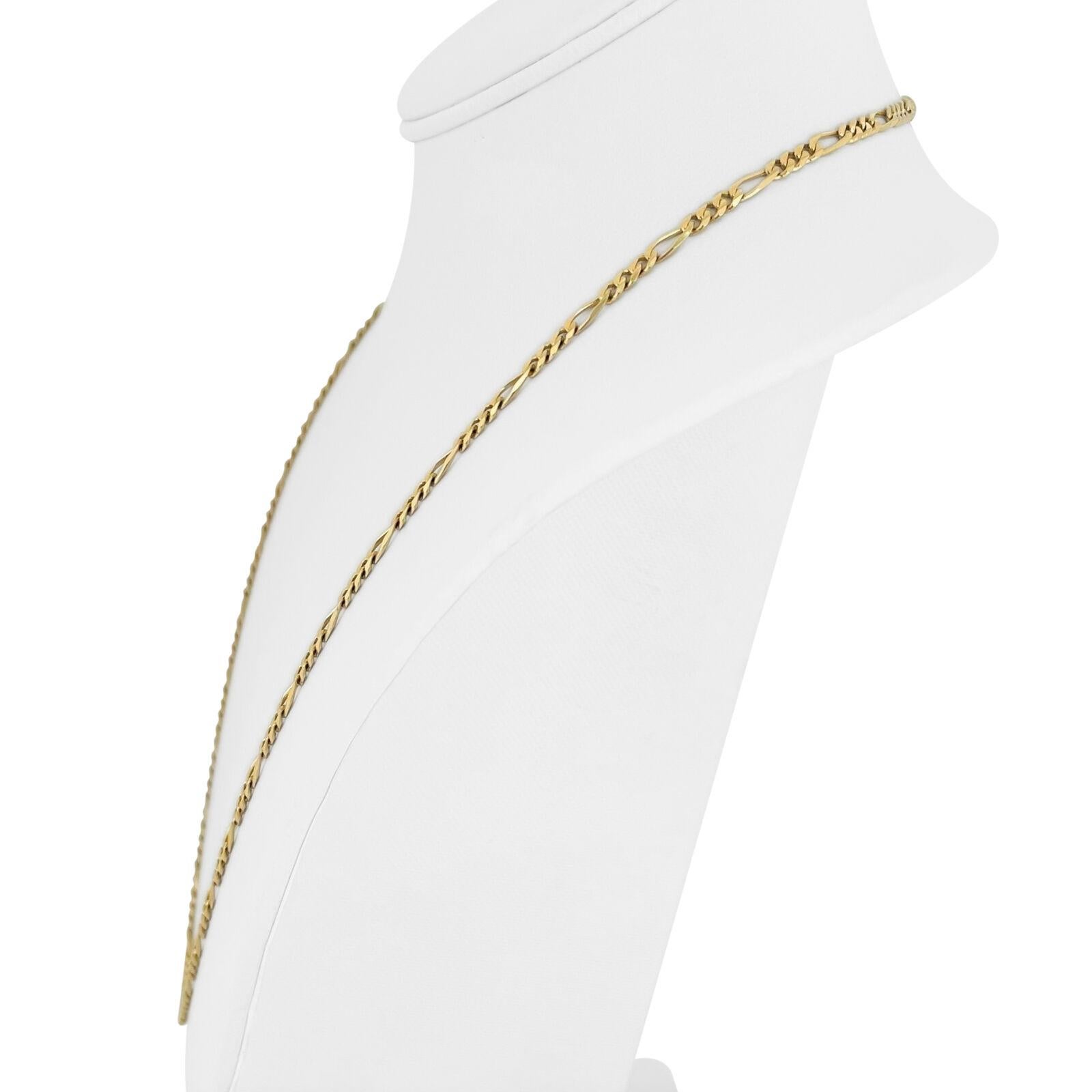 14k Gelbgold 15g solide 3mm Figaro Link Kette Halskette Italien 24