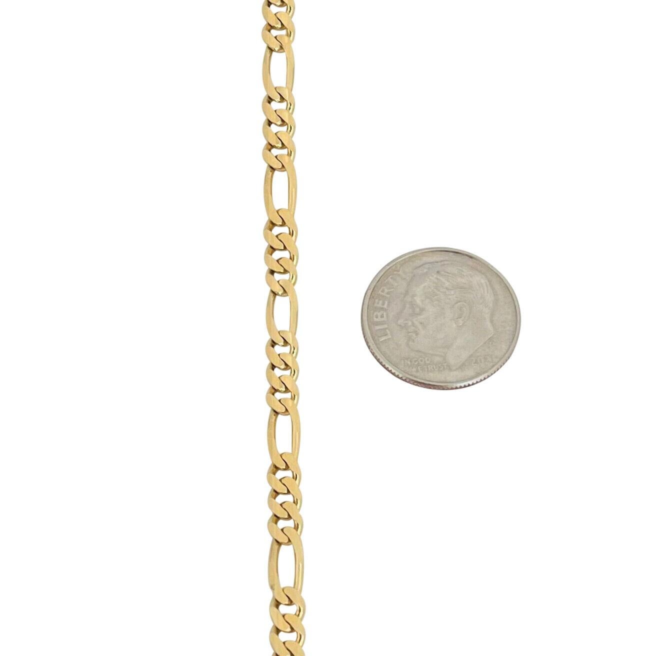 14 Karat Gelbgold Massivgold Figaro Gliederkette Halskette Italien 1