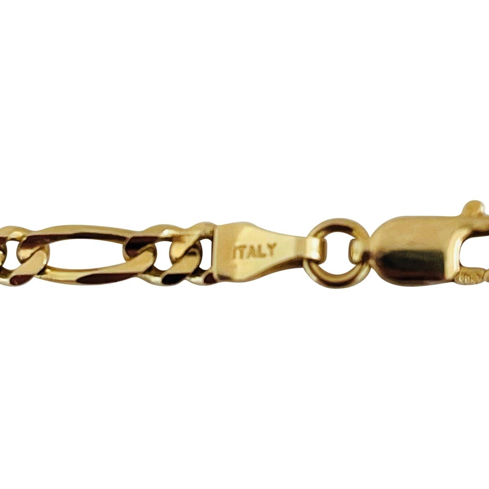 14 Karat Gelbgold Massivgold Figaro Gliederkette Halskette Italien 3