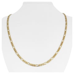 14 Karat Gelbgold Massivgold Figaro Gliederkette Halskette Italien