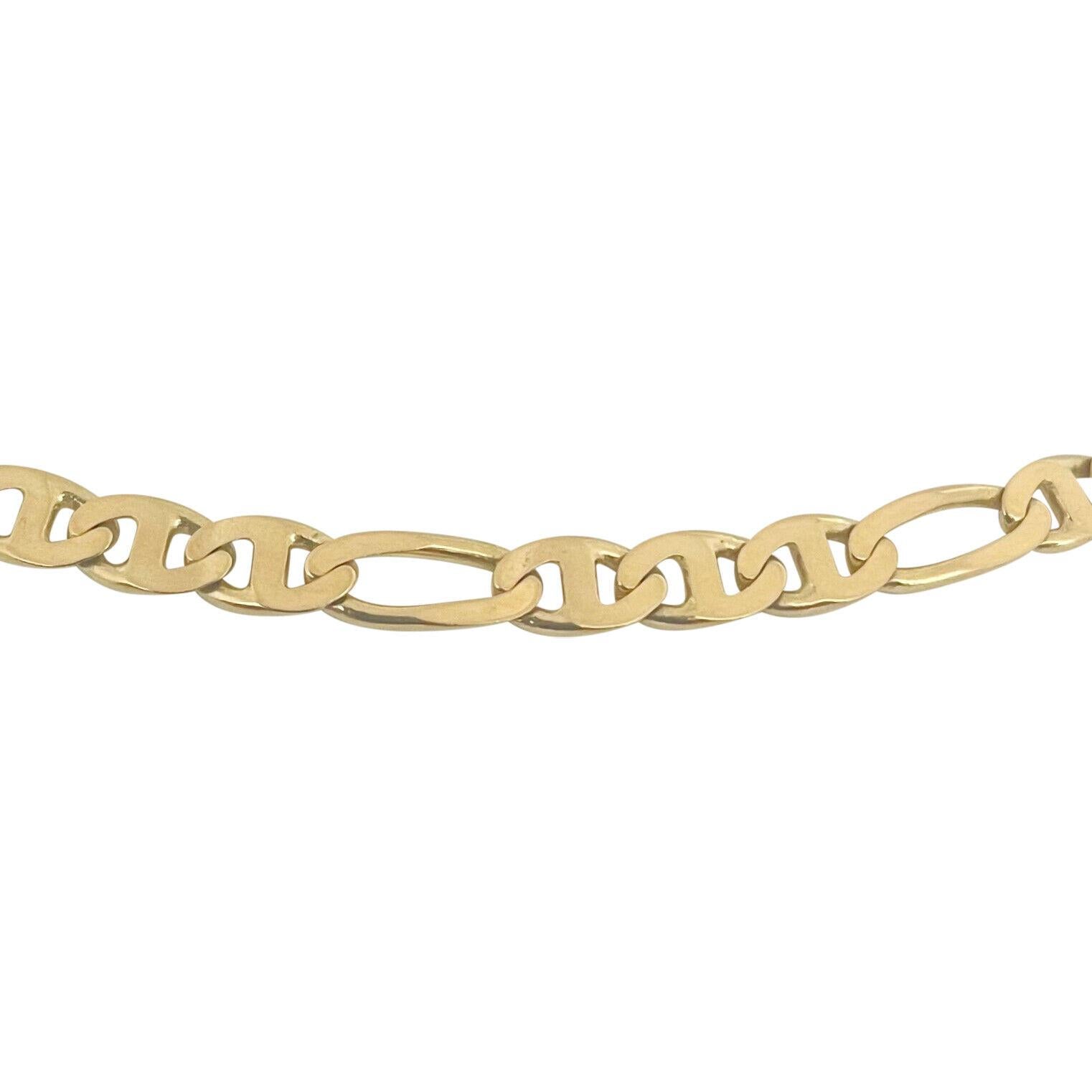 14 Karat Gelbgold Massiv Figarucci Gliederkette Halskette Italien im Zustand „Gut“ in Guilford, CT