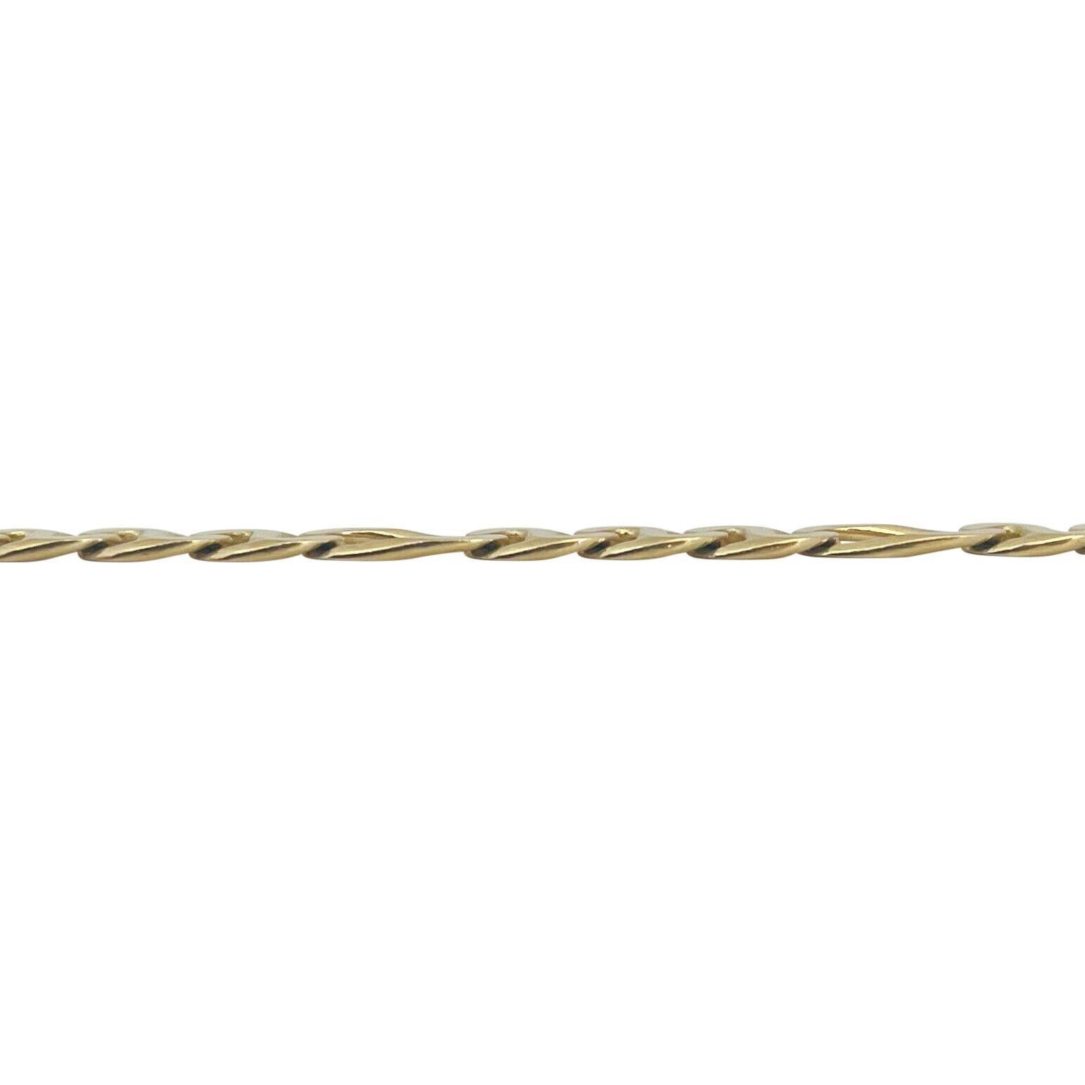 14 Karat Gelbgold Massiv Figarucci Gliederkette Halskette Italien für Damen oder Herren