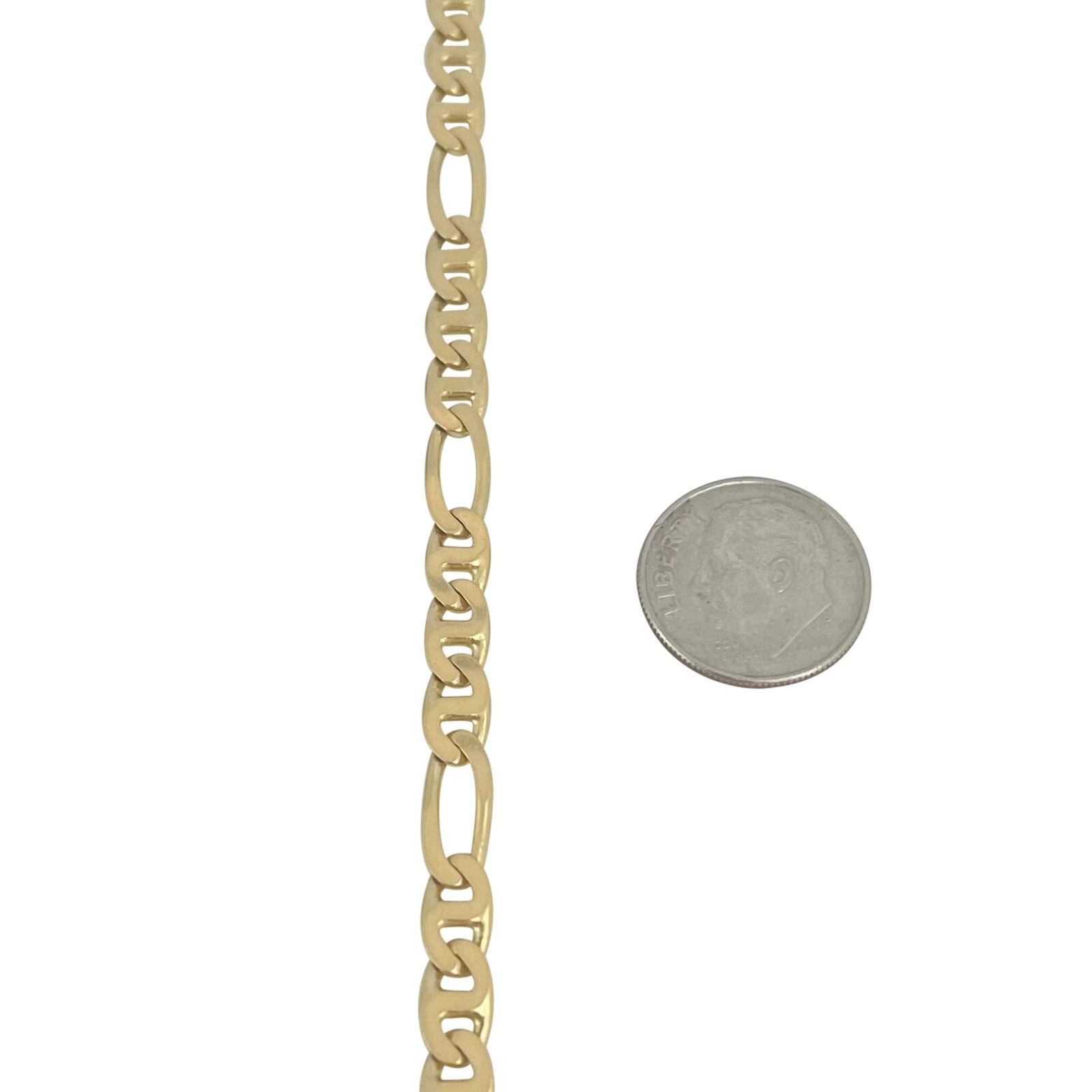 14 Karat Gelbgold Massiv Figarucci Gliederkette Halskette Italien 1