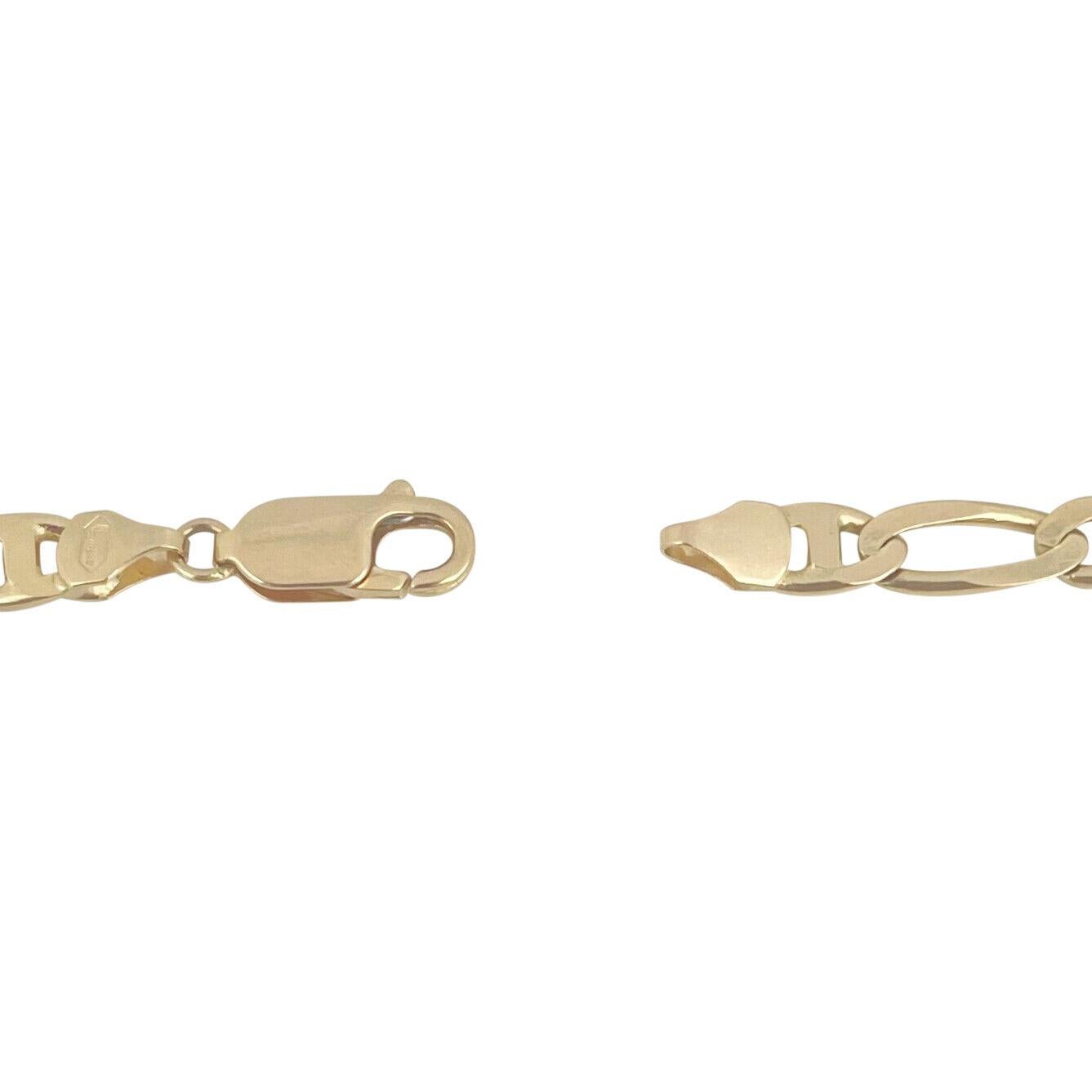 14 Karat Gelbgold Massiv Figarucci Gliederkette Halskette Italien 2