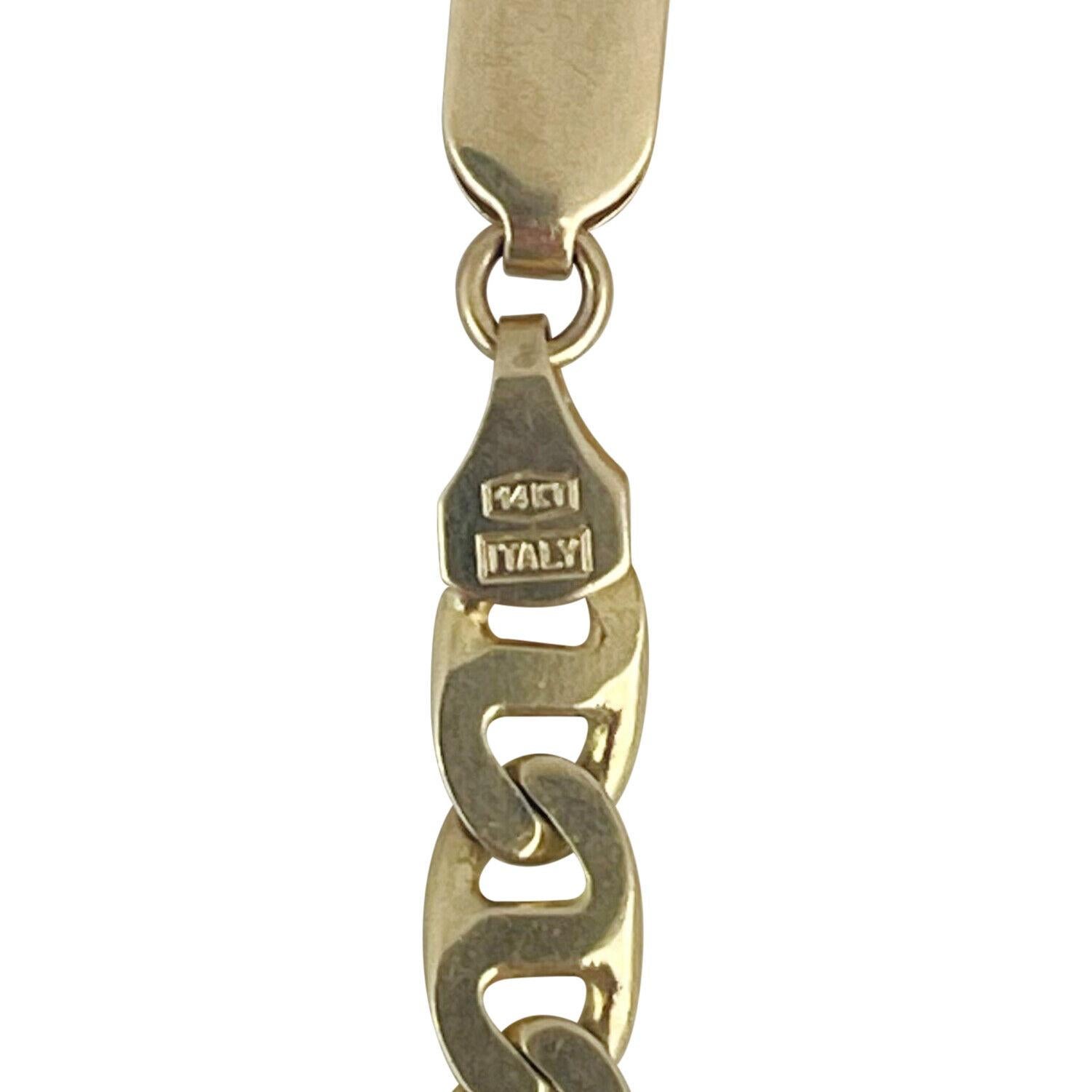 14 Karat Gelbgold Massiv Figarucci Gliederkette Halskette Italien 4