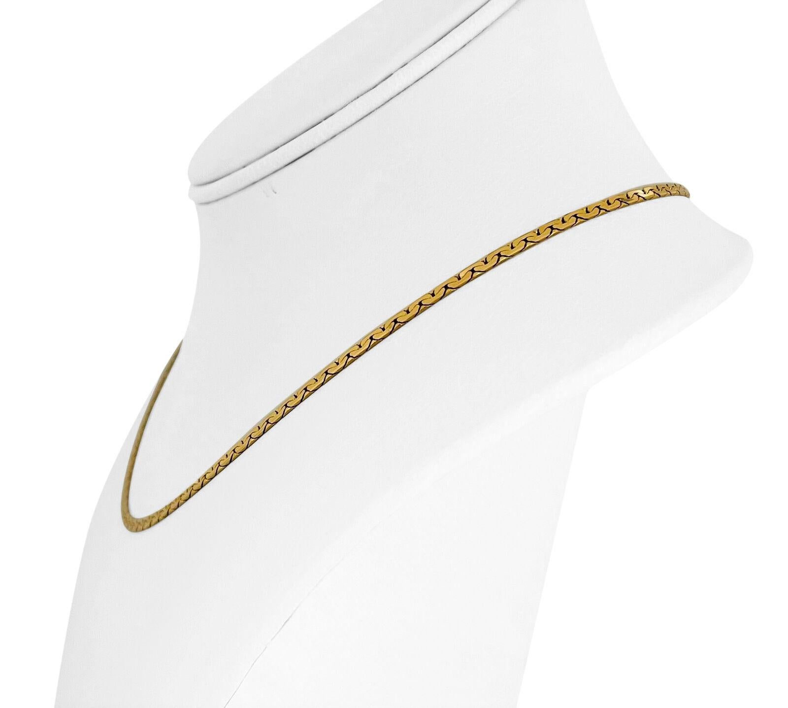 14k Yellow Gold 7.2g Solid Flat 2.5mm Cobra Link Chain Necklace Italy 17