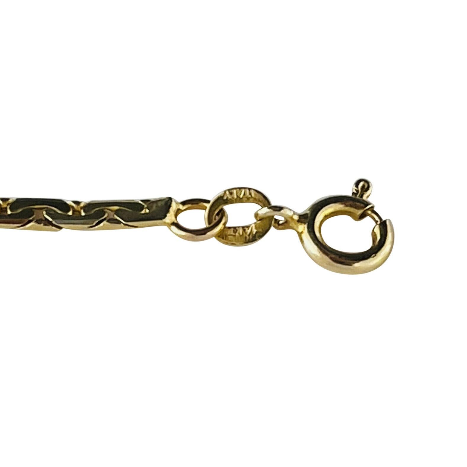 Women's or Men's 14 Karat  Yellow Gold Solid Flat Cobra Link Chain Necklace Italy