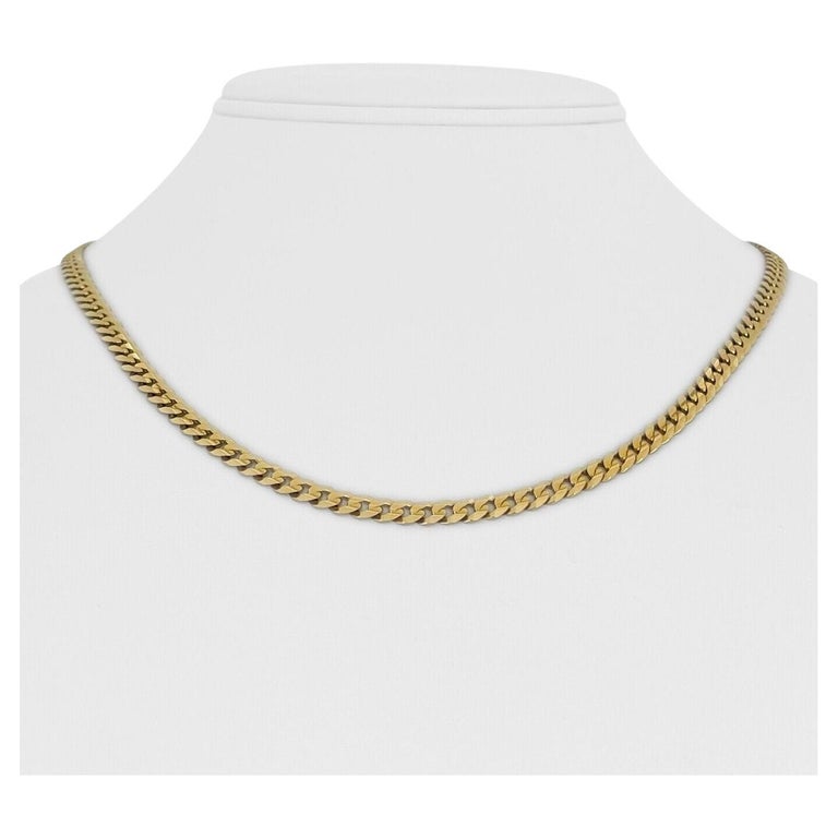 Squared Curb Link Chain Italian Yellow Gold 18ct (750,18K) Solid Unisex Necklace main image 1