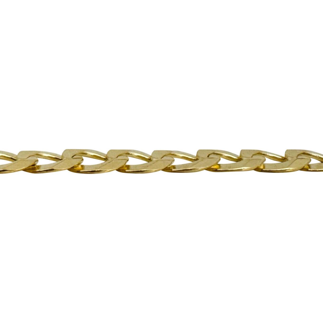 14 Karat Yellow Gold Solid Flat Men's Curb Link Chain Necklace For Sale 1