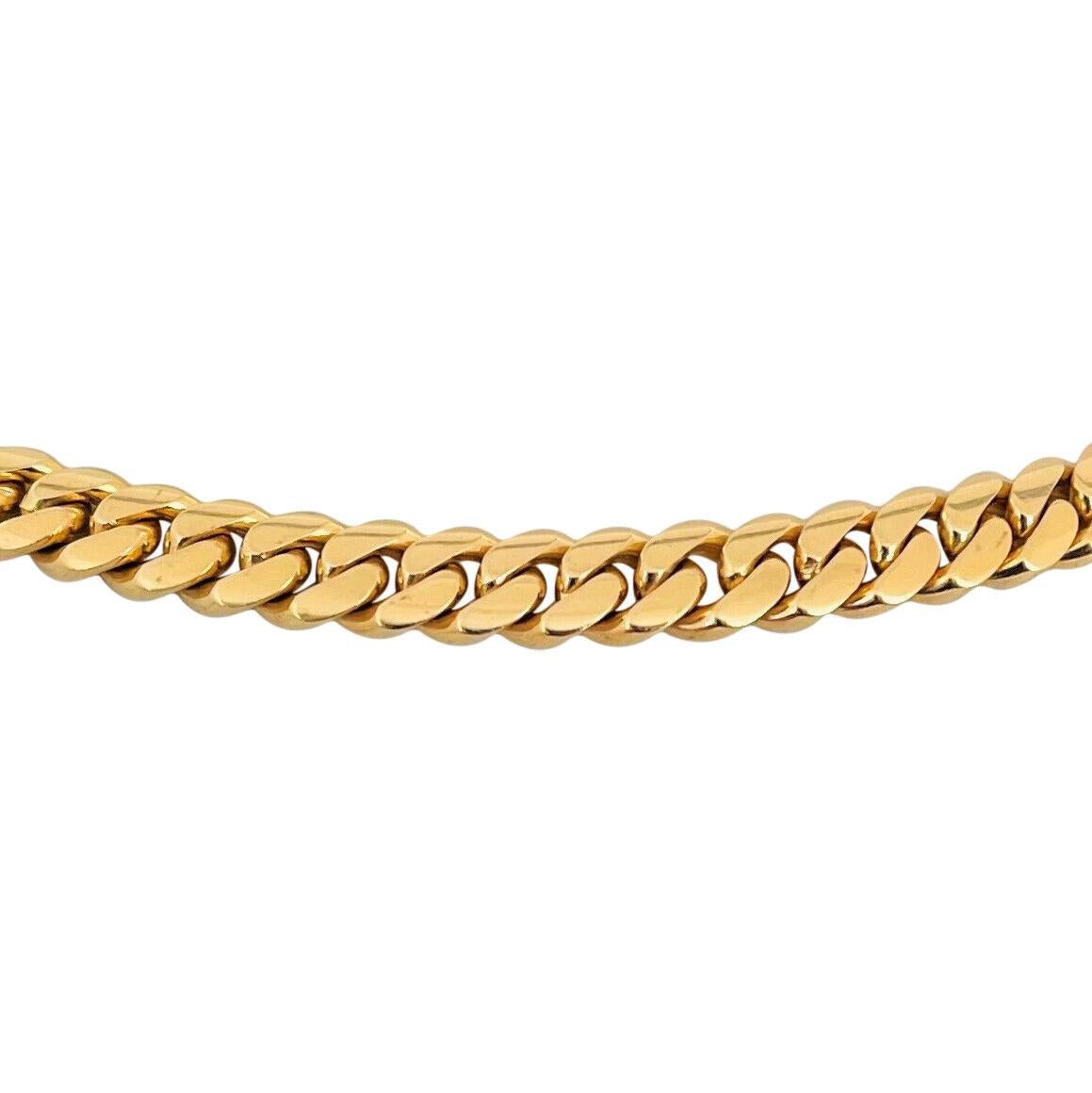 14 Karat Yellow Gold Solid Heavy Cuban Curb Link Chain Necklace In Good Condition In Guilford, CT
