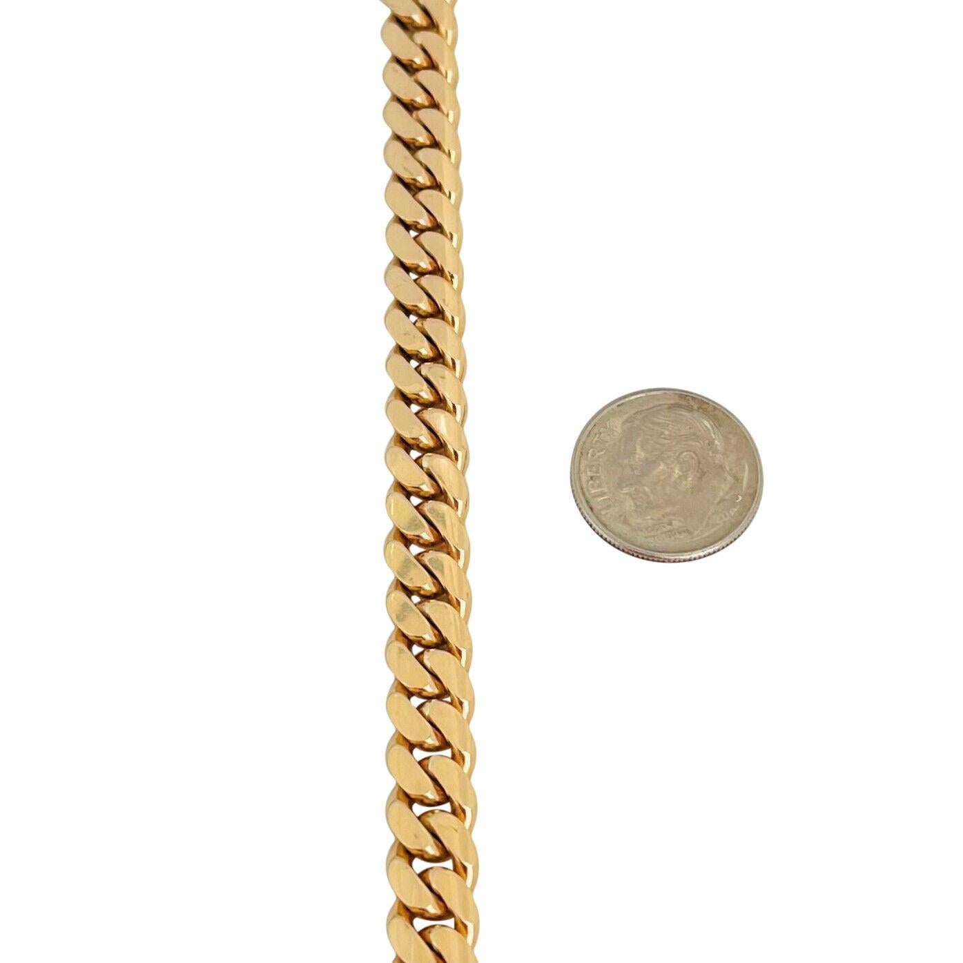 14 Karat Yellow Gold Solid Heavy Cuban Curb Link Chain Necklace 1