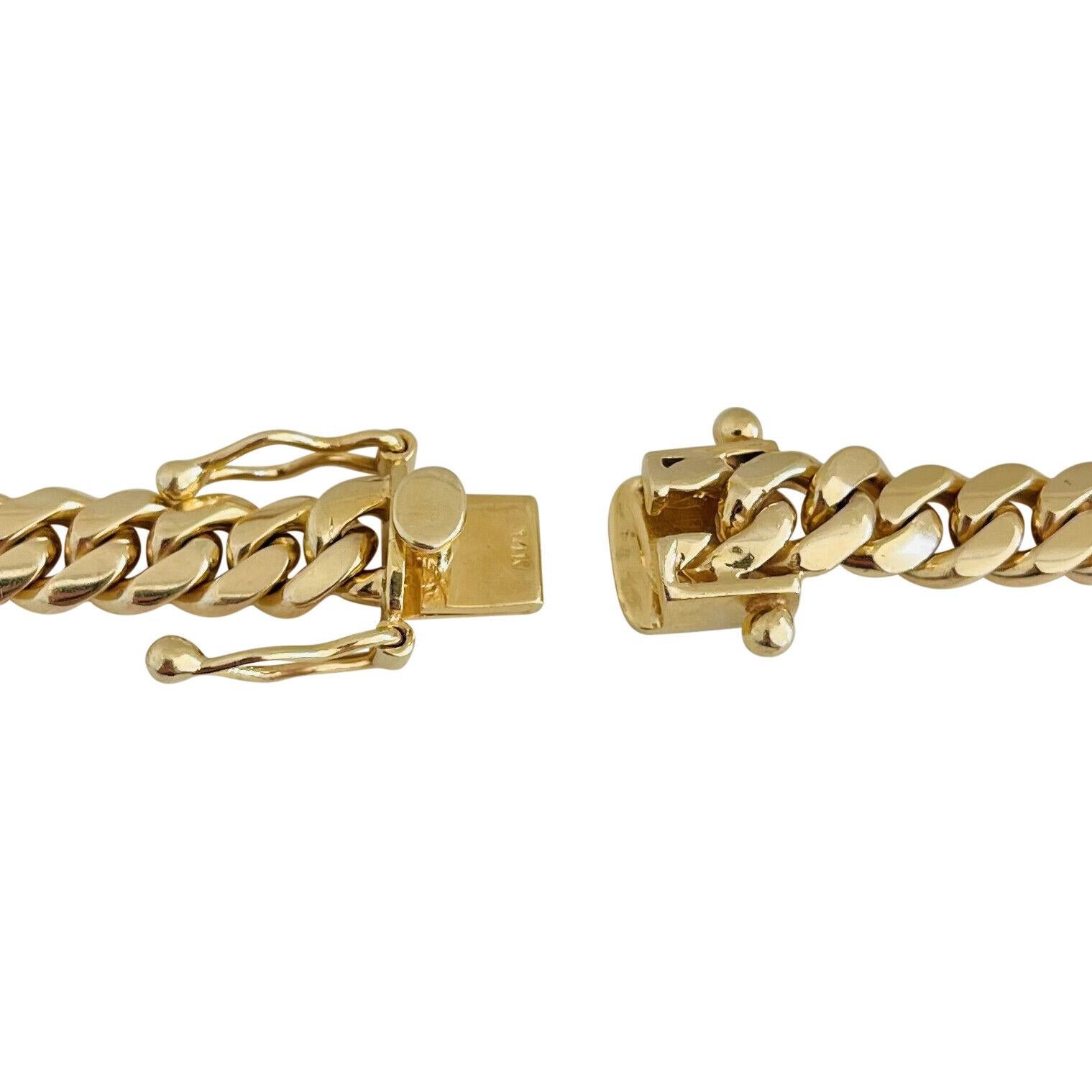 14 Karat Yellow Gold Solid Heavy Cuban Curb Link Chain Necklace 2