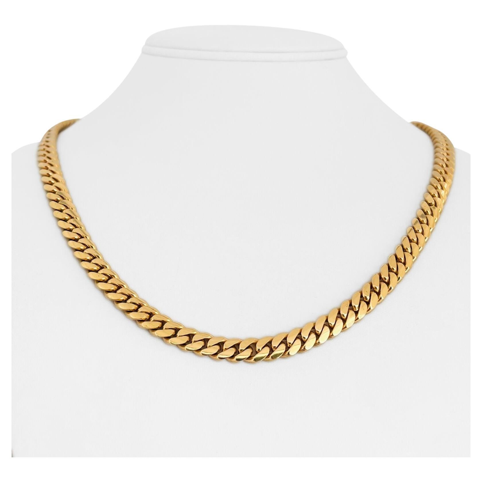14 Karat Yellow Gold Solid Heavy Cuban Curb Link Chain Necklace