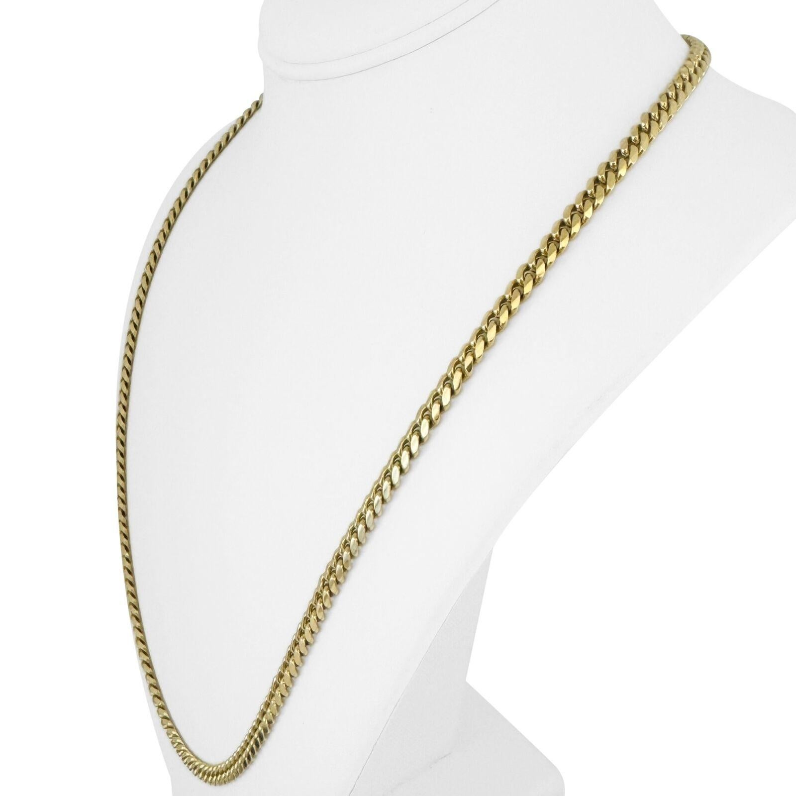 14k Yellow Gold 47.6g Solid Heavy 5mm Cuban Link Chain Necklace 25