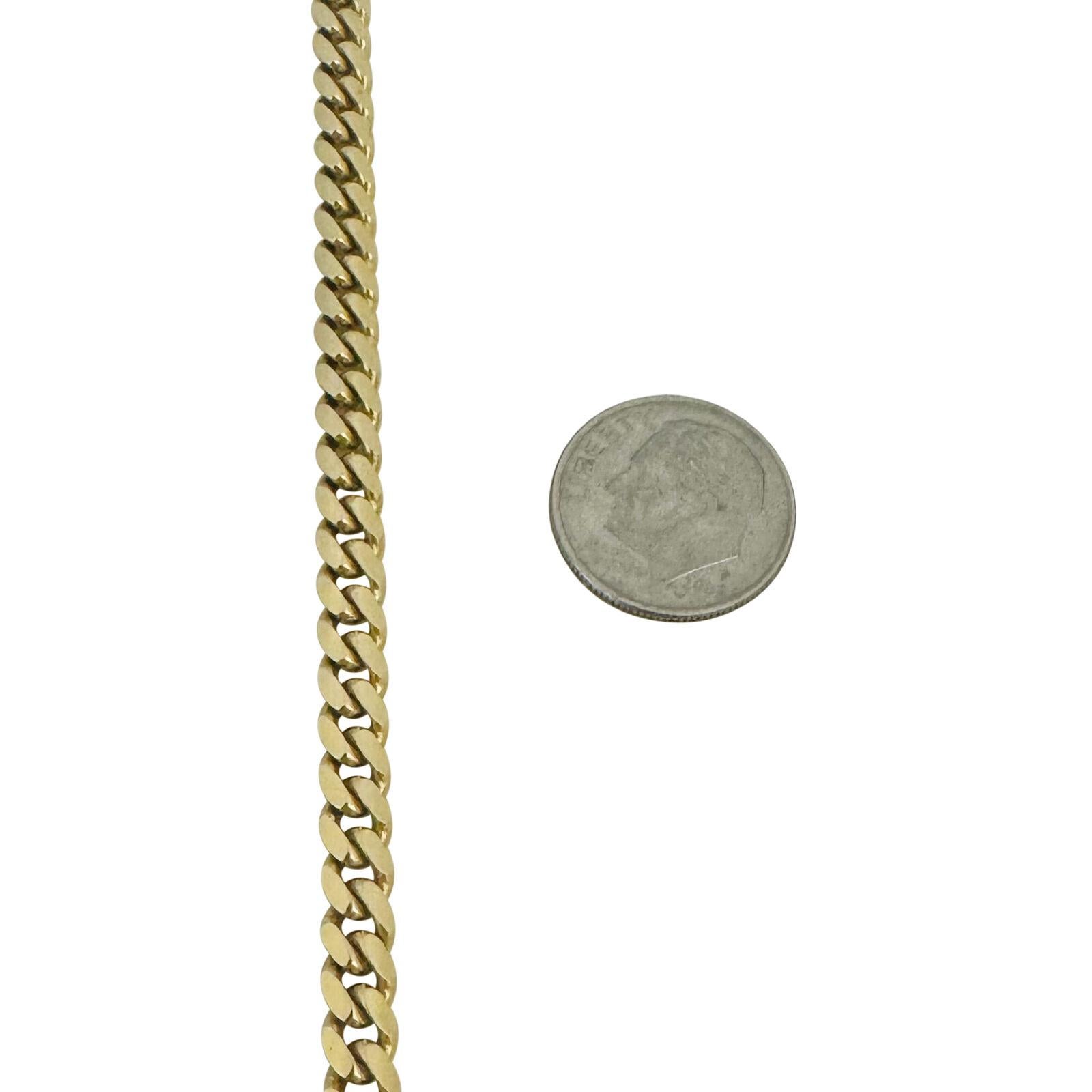 14 Karat Yellow Gold Solid Heavy Cuban Link Chain Necklace  For Sale 1