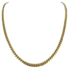 Used 14 Karat Yellow Gold Solid Heavy Cuban Link Chain Necklace 