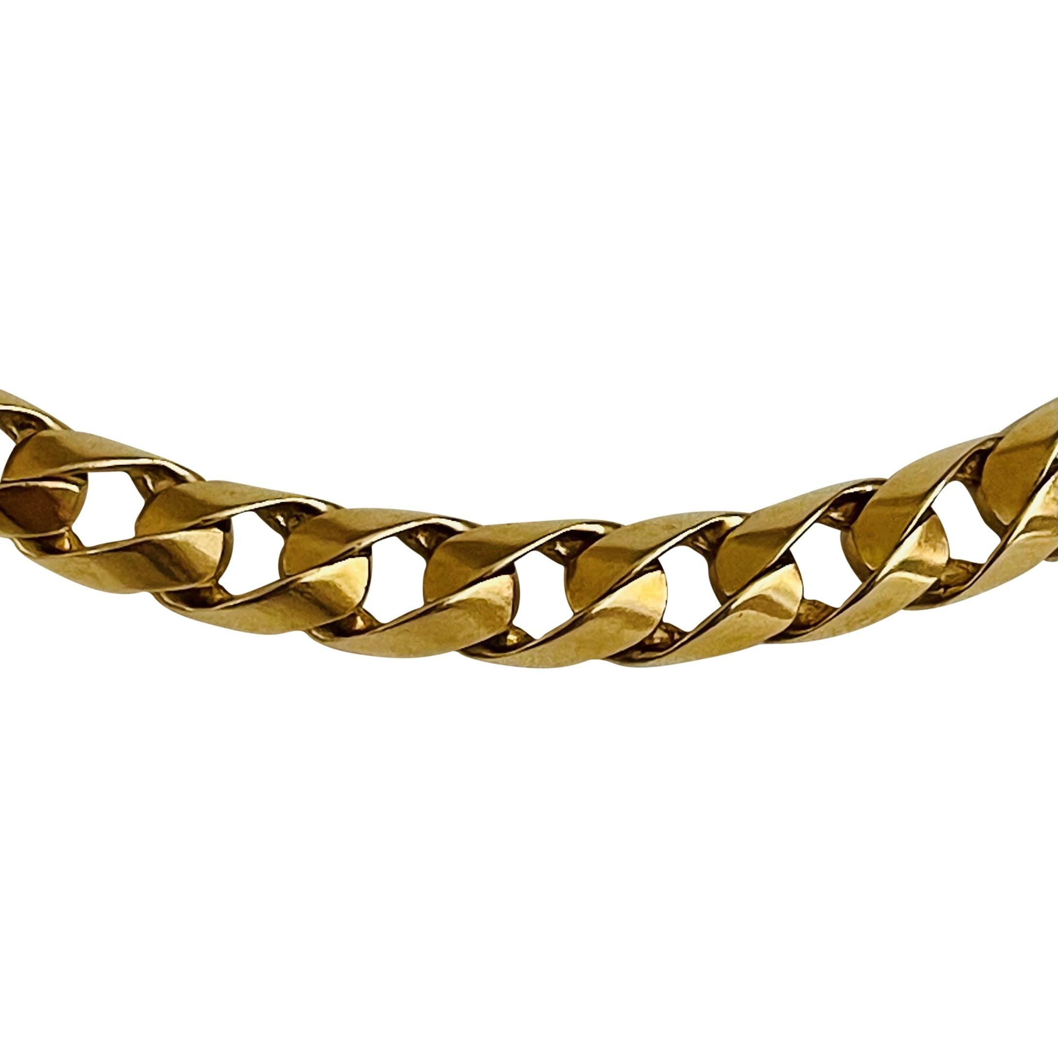 14 Karat Yellow Gold Solid Heavy Curb Link Chain Necklace In Good Condition In Guilford, CT